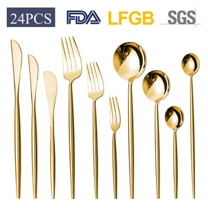 24PCS Ensemble de couverts en acier inoxydable pour restaurant occidental portable de voyage à domicile Portuga vente en gros - Product Image 5