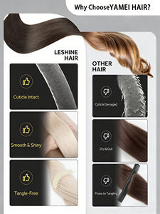 Extensions capillaires Nano Tip Double Drawn, cheveux humains vierges européens lisses, 50 mèches, couleur naturelle dorée, micro-anneaux micro-link simples - Product Image 6