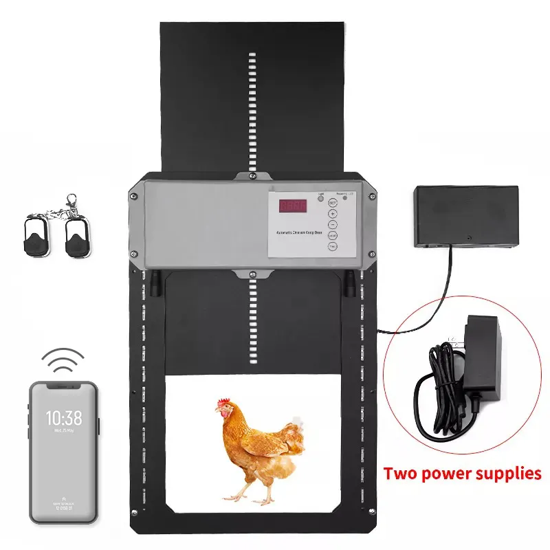 Solar Powered APP Control Color Printed Light Sensing Timing DC Powered Full Aluminum Automatic Chicken Coop Door