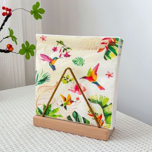 Cross-border creative <b>colorful</b> forest party printed napkins, new bird forest party <b>tissues</b>, disposable napkins - Product Image 2