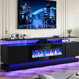 Meuble TV avec foyer électrique, chauffage efficace, mobilier de salon haut de gamme et projets de décoration intérieure commerciale - Product Image 2
