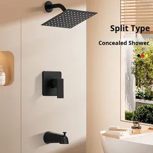 ชุดฝักบัวอาบน้ำทองเหลืองเย็นแบบปกปิดในผนัง - Product Image 4