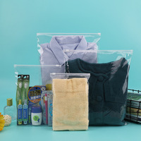 Sac refermable personnalisé avec logo imprimé, imperméable, en plastique givré, pour vêtements et sous-vêtements, pochette à fermeture éclair avec poignée