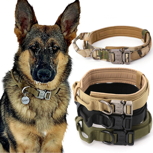 Heavy Duty Quick Release Nylon Solid Pet Adjustable Training Tactical Collar With Control Handle for Medium <b>Large</b> Dog - Product Image 4