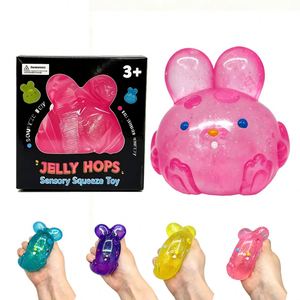 Figura de Conejito Miniatura, Bola Antiestrés, Decoración Kawaii para Escritorio, Cabeza de Conejo Transparente, Juguete Antiestrés para Oficina, Envío desde Almacén en EE. UU. - Product Image 3