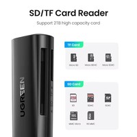 Lector de Tarjetas UGREEN USB 3.0 a SD, Micro SD, TF, Adaptador de Tarjetas de Memoria para PC, Accesorios para Portátiles, Lector de Tarjetas Múltiple Inteligente