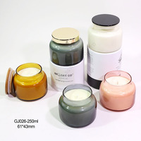 Großhandel Maßgefertigte Handgemachte 8oz Schillernde Einzigartige Duftkerzen-Behälter Bernstein Klar Rosa Schwarz Leere Luxus-Kerzengläser