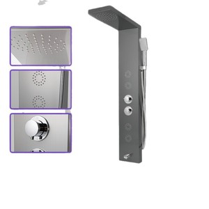Stainless Steel Shower Set Wall <b>Mounted</b> Rectangle Rain Shower Adjustable Temperature Thermostatic Control - Product Image 3