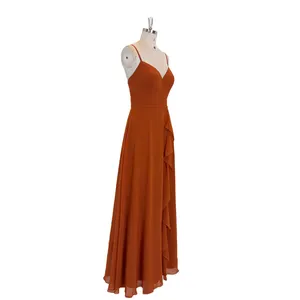 Оптовая продажа, оранжевое платье для выпускного вечера с открытой спиной