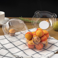 Boîte d'emballage individuelle transparente en plastique PET en forme de tête d'ours pour cupcakes, gâteaux, desserts et muffins