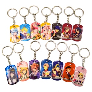 Keyring Manufacturer Wholesale Fashion Charm Cute Anime <b>Key</b> <b>Chains</b> Metal Printed Anime Epoxy Drip Glue Keychain Custom logo - Product Image 3