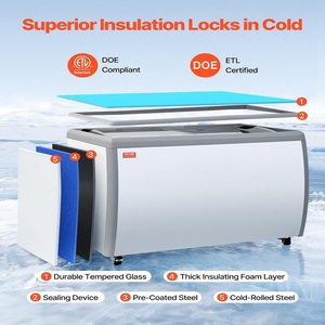 Congélateur vertical commercial avec contrôle numérique de la température, étagères réglables pour l'affichage en supermarché - Product Image 4