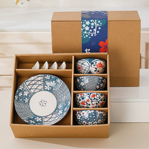 Vendita Diretta dalla Fabbrica Set di Stoviglie Retrò Giapponesi in Ceramica per Uso Domestico con Ciotole, Cucchiai e Piatti - Product Image 5