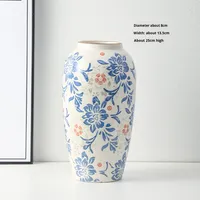 Hochwertiges Retro-Set im Neuen Chinesischen Stil: Blau-Weiße Porzellanvase Dreiteilig, Hergestellt in China, für Wohn- und Esszimmer, Blumenarrangement, Heimdekoration