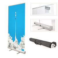 Support de bannière déroulante portable en aluminium bon marché en gros, support de bannière d'affichage de poster, support de bannière publicitaire promotionnelle