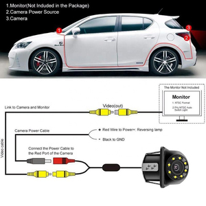<span class=keywords><strong>Camera</strong></span> Quan Sát Phía Sau HD CCD Chống Nước <span class=keywords><strong>Mini</strong></span> Cho Xe Hơi Video 8 LED Với Khả Năng Đảo Chiều Nhìn Ban Đêm, Màn Hình Đỗ Xe Tự Động - Product Image 6