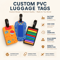 Tag Bagasi PVC Lunak 2D Custom Grosir, Multi Warna, Logo Karet, Tempat Kartu Alamat untuk Hadiah Festival & Klub