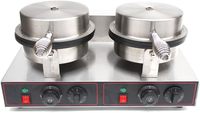 Machine à gaufres électrique professionnelle à 2 plaques, double tête, en acier inoxydable, antiadhésive, SZ-WM-2, pour restaurant, boulangerie