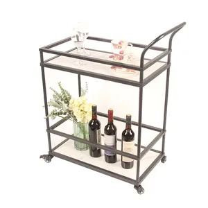 3 Tiers Basket Mobile Home Restaurant Industrial Metal Bar Iron Serving Luxurious Wine Cart