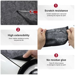 Adesivo in Fibra di Carbonio Forgiata Nera per Decorazione Auto, Texture Opaca Liscia, Coperture per Specchietti Laterali, Pellicola PPF per Cambio Colore Auto - Product Image 4