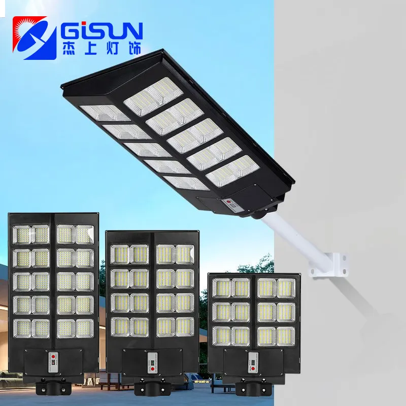 Vendita calda 300W 500W 800W 1000W sensore a energia solare luce solare esterna telecomando impermeabile Led solare lampione