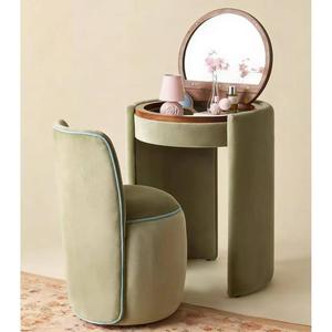 Tocador Moderno Minimalista de <span class=keywords><strong>Madera</strong></span> Maciza con Espejo Abatible y Almacenamiento, Ecológico, para Dormitorio u Hotel, Set de Maquillaje - Product Image 4