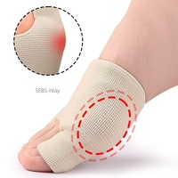 Nylon SEBS personnalisé confortable coton gel de silicone cinq doigts orteils chaussette avant-pied coussinet fabriqué dessus de chaussure