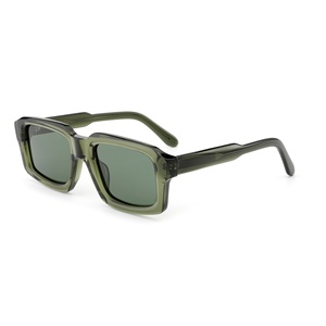 Occhiali da Sole di Lusso con Montatura Rettangolare Grande in Acetato Verde, Design Personalizzato, Occhiali da Sole Firmati alla Moda per Uomo e Donna - Product Image 4