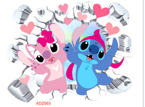 Carta da parati con adesivi da parete Anime Stich cartone animato con decalcomanie impermeabili <span class=keywords><strong>finestra</strong></span> di sfondo adorabile - Product Image 2