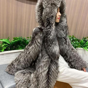 RNSHANGER sonbahar kış sıcak kadın kürk ceket rahat sahte tilki saç moda uzun palto yeni kapşonlu kadınlar kış ceket - Product Image 1