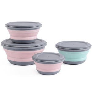 Contenitore Espandibile per Alimenti da Esterno Personalizzato, Set di Stoviglie Portatile, Ciotola Pieghevole per Insalata con Coperchio - Product Image 2