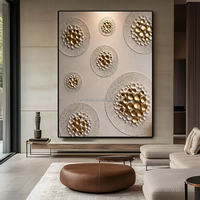 Peinture 3D artisanale avec feuille d'or, style luxe haut de gamme, pour fond de canapé de salon/salle à manger