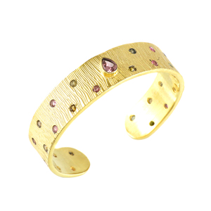 Super Sale Gold-Plated Tourmaline <b>Beaded</b> <b>Bracelets</b> for Women Trendy Pearl-Bedecked Wedding Anniversary & Party Gift - Product Image 1