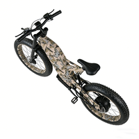 Vélo électrique à pneus larges de style militaire camouflage, célèbre sur internet, avec batterie au lithium intégrée, moteur à moyeu arrière 36V, autonomie de 60 km