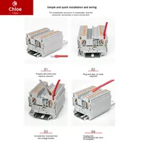 Bloc de bornes à ressort PT2.5, contact en laiton 0,5-2,5 mm², 24A, insertion sans outil, connecteur de jonction sur rail DIN, électrique