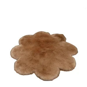 7colour custom size high quality shaggy fluffy anti slip mat carpet Artificial animal fur rugs modern white shag rug living room