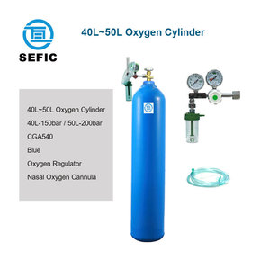 Cilindro de Gas y oxígeno de acero médico de 40L, diferentes tipos con regulador de oxígeno - Product Image 5