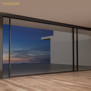نظام أبواب زجاجية منزلقة مزدوجة مقاومة للأعاصير من وازور، متوفرة في المخزون، أبواب زجاجية ألمنيوم للشرفات والباحات الداخلية والخارجية - Product Image 1