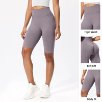 Pantalons de yoga sans couture effet lifting des fesses, collants de fitness, shorts de yoga mi-longs pour l'entraînement en extérieur pour femmes