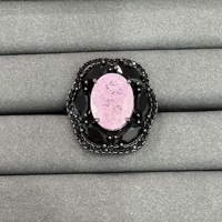 Parure TIANSHE noire et rose, style vintage, boucles d'oreilles pendantes, bracelet et bague, bijoux de mariée pour femme