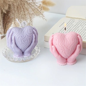 Heart Shaped Candle <b>Mold</b> Silicone Plaster <b>Hand</b> Holding Design DIY Candle Making Kit Valentine's Day Home Decor - Product Image 3