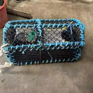 Durable <strong>Commercial</strong> 5mm Black Net Creel <strong>Lobster</strong> Creels34''*21''*17''cm Parlour <strong>Trap</strong> With Two Entry for Norway UK - Product Image 2