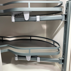 Modern 2-Shelf Swing Tray Lazy Susan with Soft-Close for Blind Base <strong>Corner</strong> Cabinets Le-Mans <strong>Corner</strong> <strong>Unit</strong> - Product Image 2