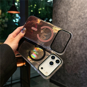 Funda Magnética para Teléfono con Degradado Brillante y Láser para iPhone 17 16 15 14 Pro Max, Carcasa Iridiscente IMD con Textura Arcoíris - Product Image 3