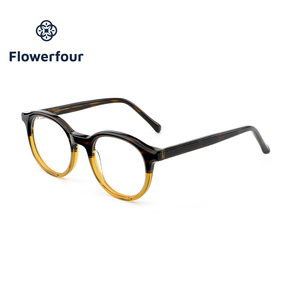 Montatura per Occhiali Flowerfour in Stile Semplice e Rotondo, Lussuosa e Trendy in Acetato Spesso per Uomo e Donna - Product Image 6