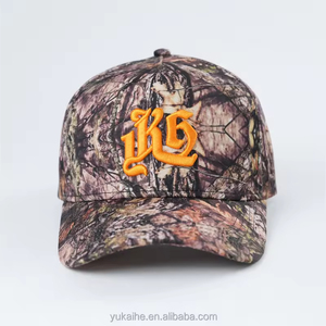 High Quality Custom Camouflage Baseball Cap 5 Panel Structured Outdoor Sports Hat with 3D Embroidery Logo Made of Cotton - Product Image 3