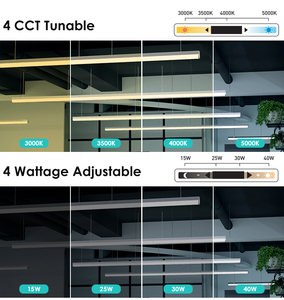 DLC 5.1 CCT & Wattage Dimmable Selectable Linkable LED Tube Rail Linear Pendant pour Office Fit <span class=keywords><strong>Centre</strong></span> - Product Image 3