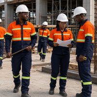 Ensemble uniforme de travail haute visibilité pour travaux routiers, veste et pantalon cargo réfléchissants, sur mesure OEM