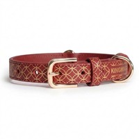 Collier pour chien en cuir imprimé motif léopard marbré géométrique, anti-décoloration, par le fabricant