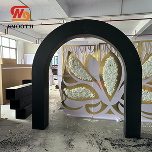 SMOOTH Luxury Customized Wedding Event Stage <b>Decoration</b> Black PVC Arch <b>Set</b> With Ripples Arch Stand For <b>Party</b> - Product Image 4